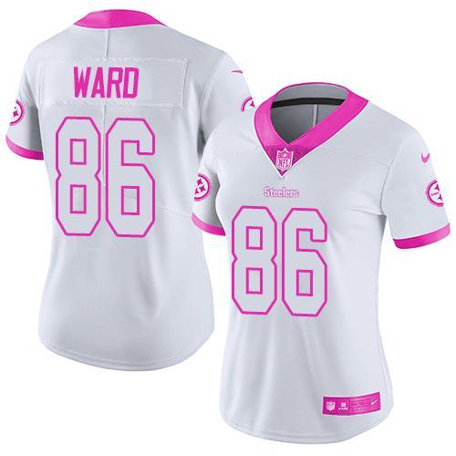 Women White Pink Limited Rush jerseys-057